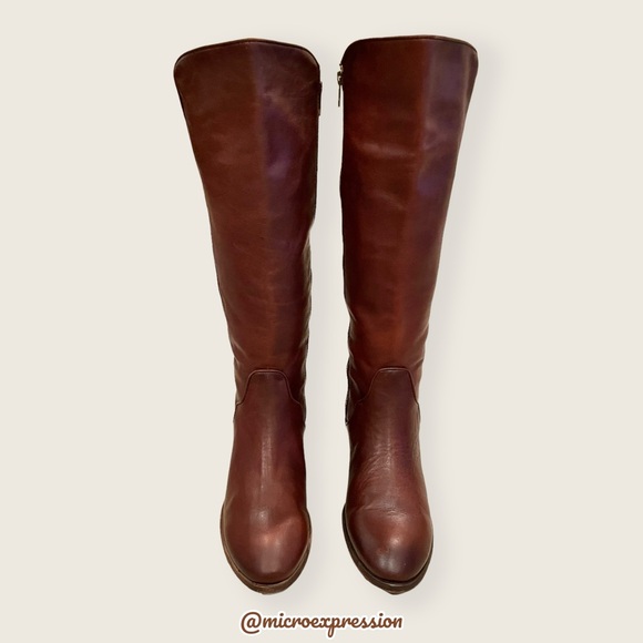 $429 Frye Carson Piping Cognac Brown Leather Tall Zip Up Fall/Winter/Spring Boot - Picture 10 of 16